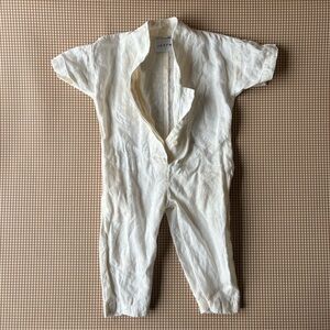 OFFON toddler natural linen jumpsuit romper. Size 2-3